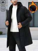 ⁦معطف شتوي كاجوال بغطاء رأس أكمام طويلة⁩ - الصورة ⁦4⁩