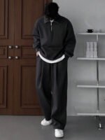 ⁦طقم رياضي فضفاض من قطعتين⁩ - الصورة ⁦4⁩