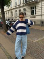 ⁦سويتر نسائي فضفاض ب بألوان متداخلة⁩ - الصورة ⁦6⁩