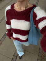 ⁦سويتر نسائي فضفاض ب بألوان متداخلة⁩ - الصورة ⁦12⁩