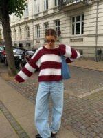 ⁦سويتر نسائي فضفاض ب بألوان متداخلة⁩ - الصورة ⁦13⁩