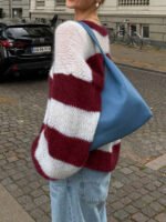 ⁦سويتر نسائي فضفاض ب بألوان متداخلة⁩ - الصورة ⁦14⁩