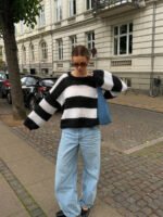 ⁦سويتر نسائي فضفاض ب بألوان متداخلة⁩ - الصورة ⁦20⁩