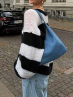 ⁦سويتر نسائي فضفاض ب بألوان متداخلة⁩ - الصورة ⁦21⁩