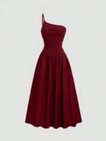 ⁦Sweetra فستان طويل أنيق بحروف منسدلة عند الرقبة والخصر على شكل حرف A، بدون أكمام، متنوع مناسب لارتداء يومي وتنحيف الجسم ،للربيع والصيف⁩ - الصورة ⁦7⁩