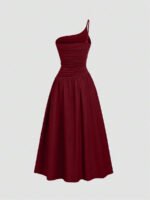 ⁦Sweetra فستان طويل أنيق بحروف منسدلة عند الرقبة والخصر على شكل حرف A، بدون أكمام، متنوع مناسب لارتداء يومي وتنحيف الجسم ،للربيع والصيف⁩ - الصورة ⁦8⁩