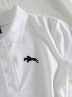 ⁦Elamini فستان نسائي كاجوال بياقة بولو وأكمام قصيرة مطبوعة بطباعة الفارس⁩ - الصورة ⁦4⁩