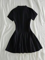 ⁦Elamini فستان نسائي كاجوال بياقة بولو وأكمام قصيرة مطبوعة بطباعة الفارس⁩ - الصورة ⁦8⁩