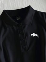 ⁦Elamini فستان نسائي كاجوال بياقة بولو وأكمام قصيرة مطبوعة بطباعة الفارس⁩ - الصورة ⁦9⁩