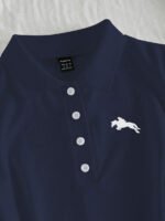 ⁦Elamini فستان نسائي كاجوال بياقة بولو وأكمام قصيرة مطبوعة بطباعة الفارس⁩ - الصورة ⁦20⁩