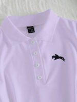 ⁦Elamini فستان نسائي كاجوال بياقة بولو وأكمام قصيرة مطبوعة بطباعة الفارس⁩ - الصورة ⁦29⁩