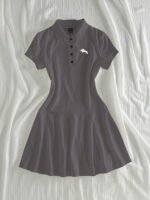 ⁦Elamini فستان نسائي كاجوال بياقة بولو وأكمام قصيرة مطبوعة بطباعة الفارس⁩ - الصورة ⁦32⁩