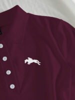 ⁦Elamini فستان نسائي كاجوال بياقة بولو وأكمام قصيرة مطبوعة بطباعة الفارس⁩ - الصورة ⁦44⁩