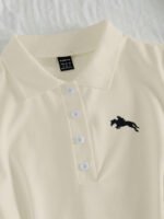 ⁦Elamini فستان نسائي كاجوال بياقة بولو وأكمام قصيرة مطبوعة بطباعة الفارس⁩ - الصورة ⁦61⁩